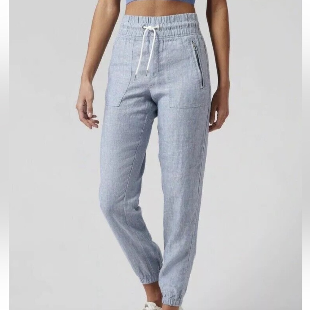 Athleta Denim Cabo Linen Joggers with Relaxed Fit